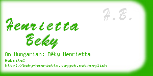 henrietta beky business card