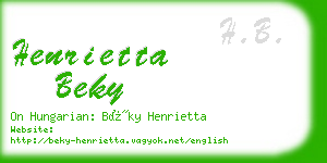 henrietta beky business card